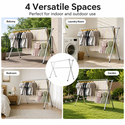 CARLA HOME Clothes Drying Rack Folding Indoor Outdoor, Grey, Kitchen