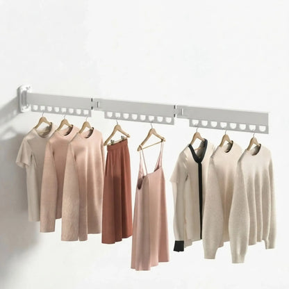 CARLA HOME 3-Fold Wall Mounted Clothes Drying Rack, Laundry Space Saver, White