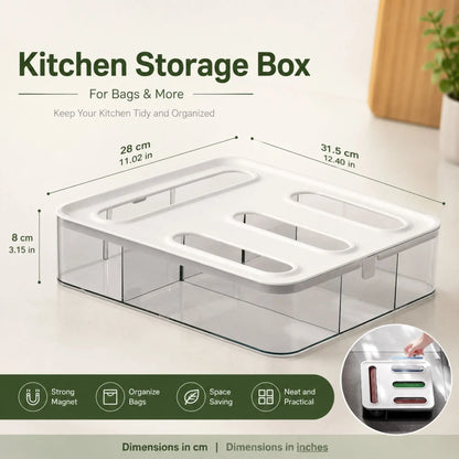 CARLA HOME Food Storage Bag Organiser, 4 Compartment Drawer Box, Kitchen Drawer