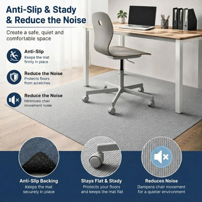 CARLA HOME Office Chair Mat Hard Floor Protector, 120x90 cm, Anti-Slip, White