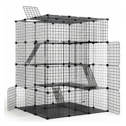 CARLA HOME Large Cat Cage Diy Enclosure, 4 Tier Pet Playpen Cat Kennel