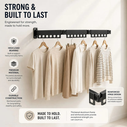 CARLA HOME 2-Pack Wall Mounted Clothes Drying Rack - Tri - Fold - White - Aluminum