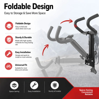 CARLA HOME 2-Pack Bike Wall Mount Rack - Adjustable Hook - Black - Adjustable Fixed Bike