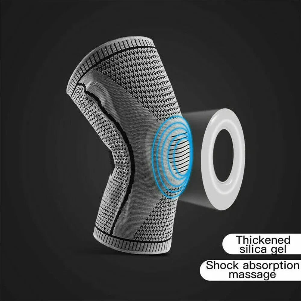 Knee Compression Sleeve in Grey for Arthritis Relief and Sports Support