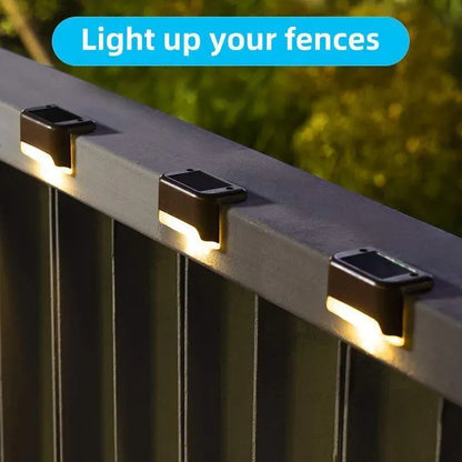Multicoloured warm Solar LED Deck Lights - 4-Pack Warm White Outdoor Pathway and Stair Lamps, Black, IP65 Waterproof