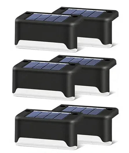 Multicoloured warm Solar LED Deck Lights Black 4-Pack for Garden Patio Pathway Stairs