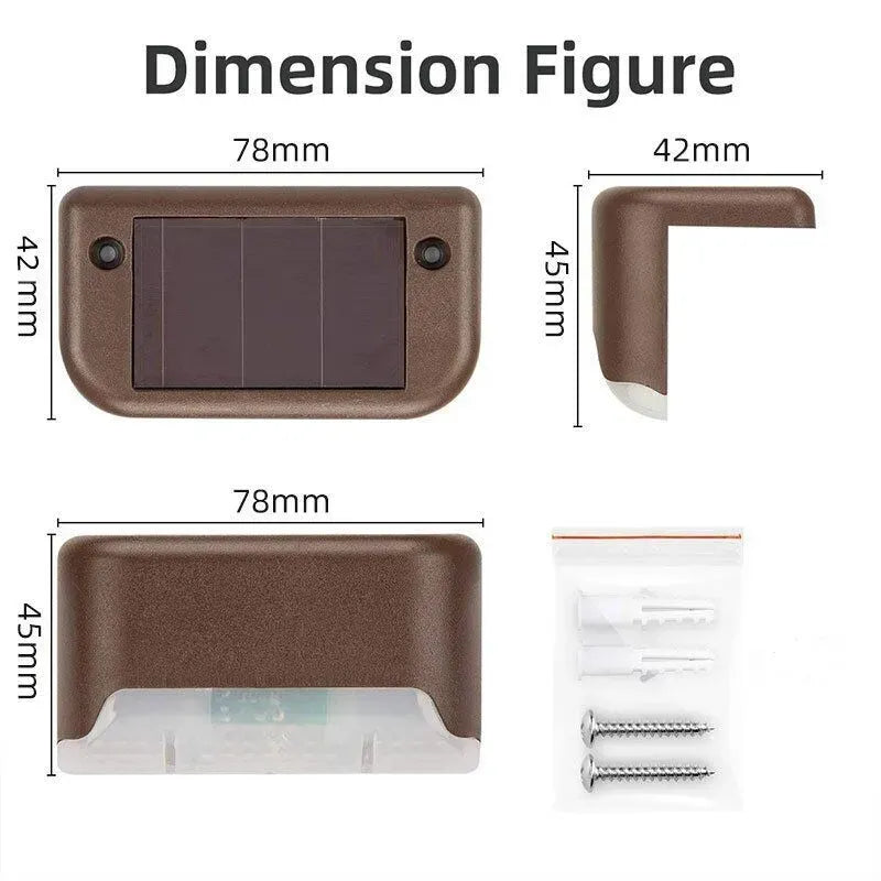 Outdoor Solar LED Deck Lights - 4-Pack Multicoloured Warm White for Garden, Patio, Pathway, Stairs