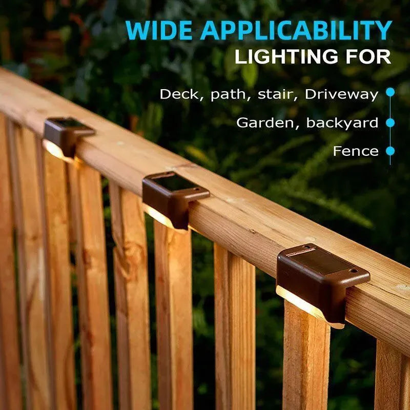 Outdoor Solar LED Deck Lights - 8-Pack Multicoloured Warm White Garden Pathway Lamps