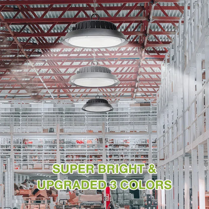 Solar Power Outdoor UFO LED High Bay Light 300W Black for Shed Garage Shop