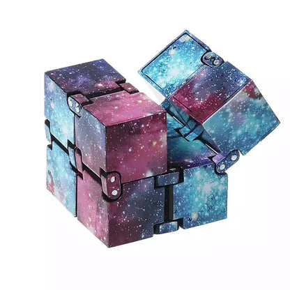 Infinity Cube Fidget Toy in Blue Starry Sky for Stress Relief and Sensory Play