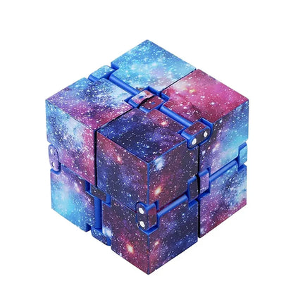 Infinity Cube Fidget Toy in Purple Starry Sky for Stress Relief and Sensory Play