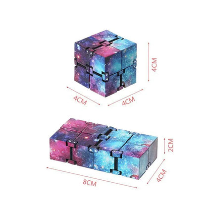 Infinity Cube Fidget Toy in Purple Starry Sky for Stress Relief and Sensory Play