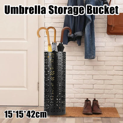 Multifunctional Black Metal Flower Storage Bucket Umbrella Holder Rack 1060x410mm