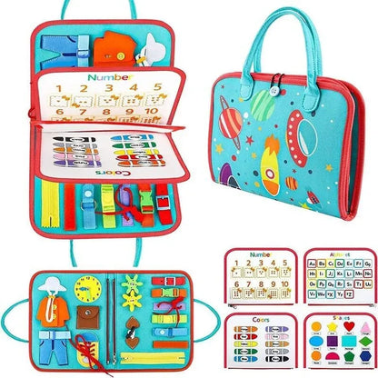 Multicolour Montessori Sensory Busy Board for Kids - Multi-Colour Learning Toy