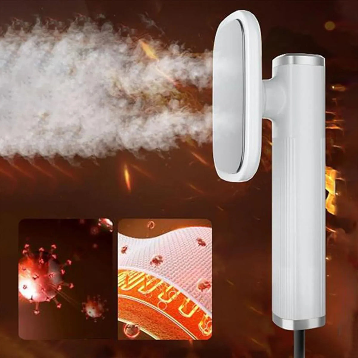Portable Handheld Black Steam Iron for Home & Travel, 72x100mm