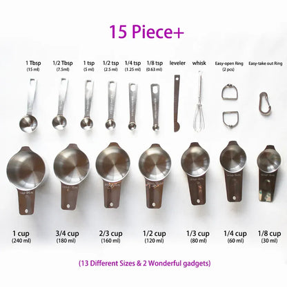 Stainless Steel Measuring Spoons Set, 6 Pieces, Silver for Accurate Cooking and Baking