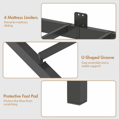 Walnut Single LED Corner Bed Frame in Black with 2 Storage Drawers and Charging Station