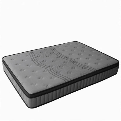 Double Mattress 30CM Thick Medium Firm Pocket Springs Euro Top Memory Foam in Grey