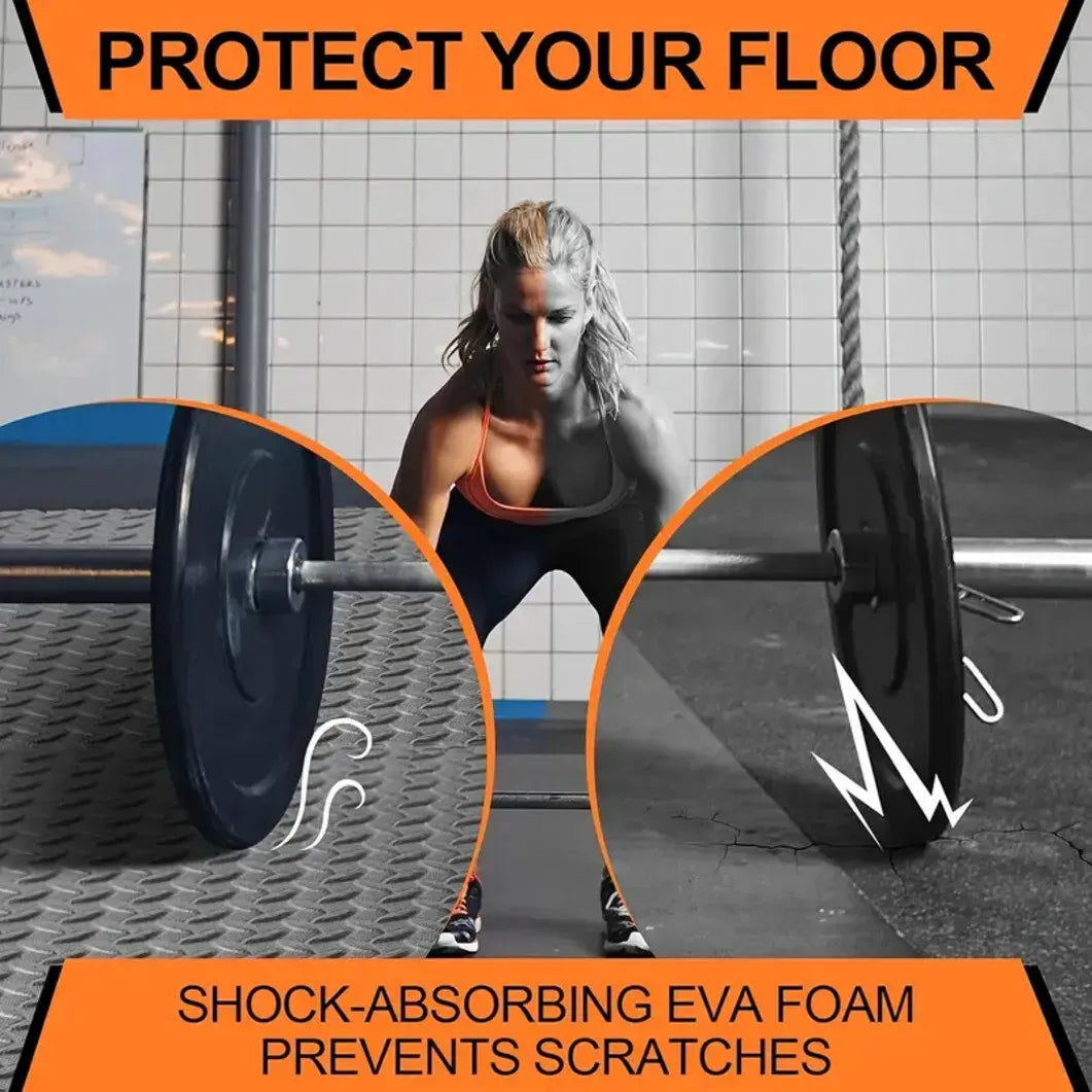 Natural Wood Interlocking Heavy Duty EVA Foam Gym Flooring Mats - 60x60cm - 24 Tiles