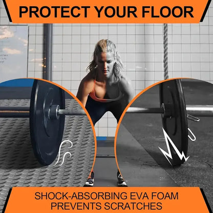 Natural Wood Interlocking Heavy Duty EVA Foam Gym Flooring Mats - 60x60cm - 24 Tiles