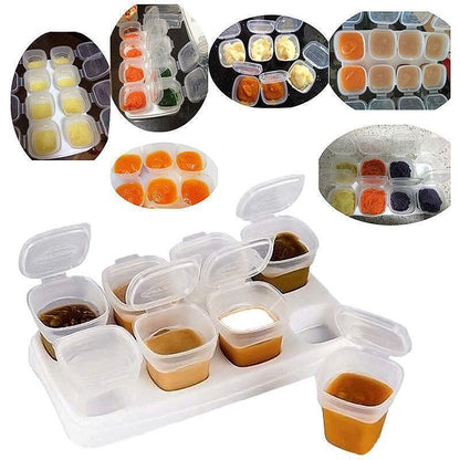 Baby Food Storage Cups with Lids and Tray, 70ml, Set of 8