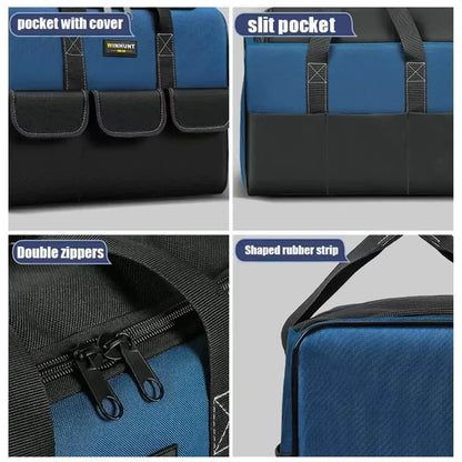 Heavy Duty Tool Bag 43x23x29cm Oxford Cloth Tool Storage Bag with Pockets