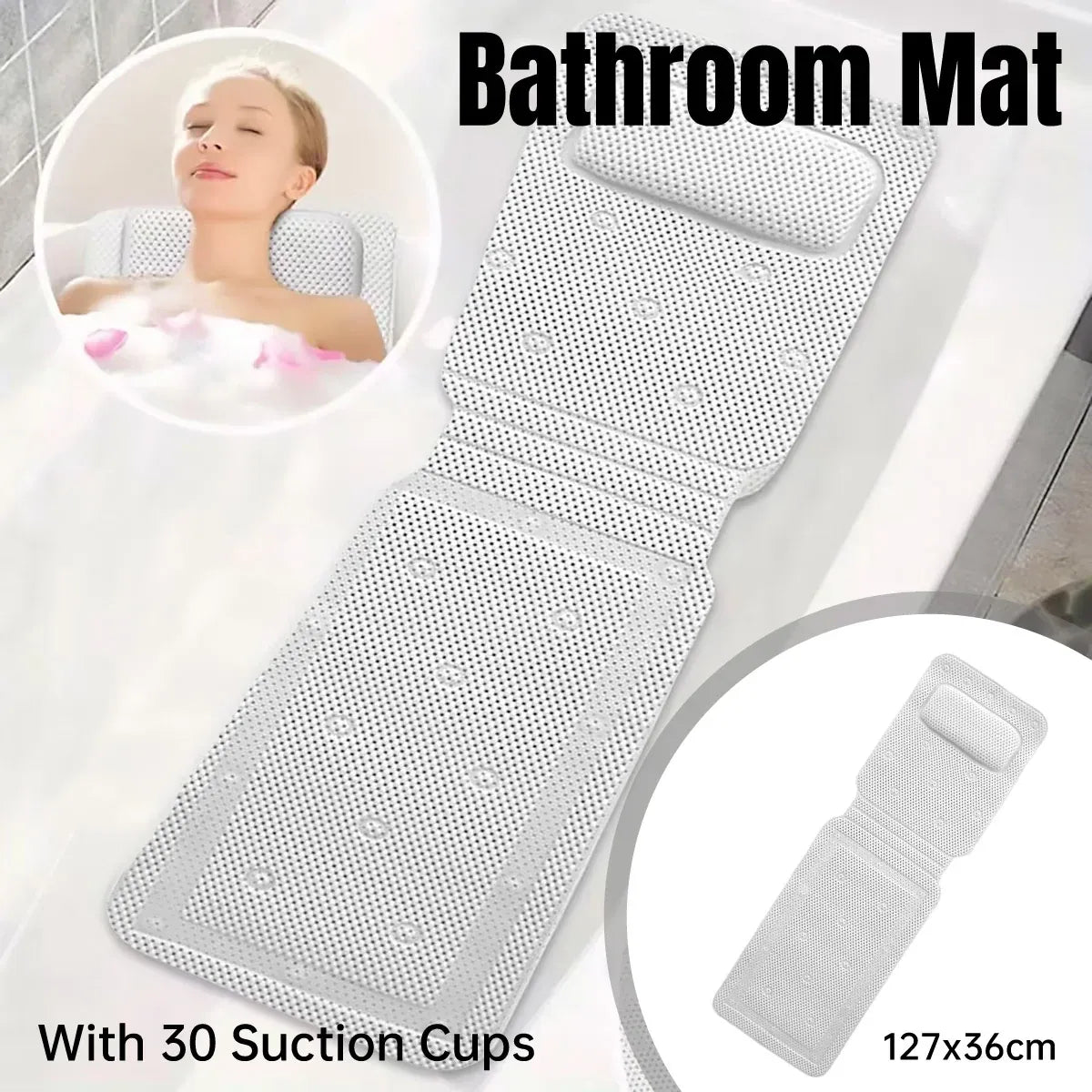 Bathroom Mat Non Slip Floor Mat Soft Fluffy Surface Machine Washable Home Bath