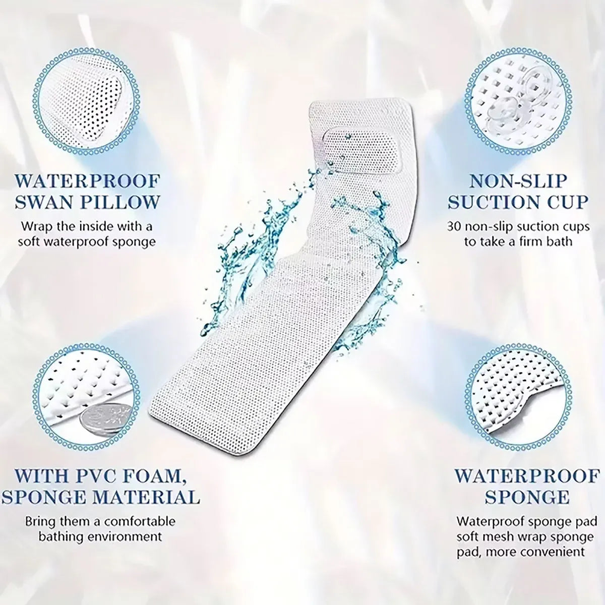 Bathroom Mat Non Slip Floor Mat Soft Fluffy Surface Machine Washable Home Bath