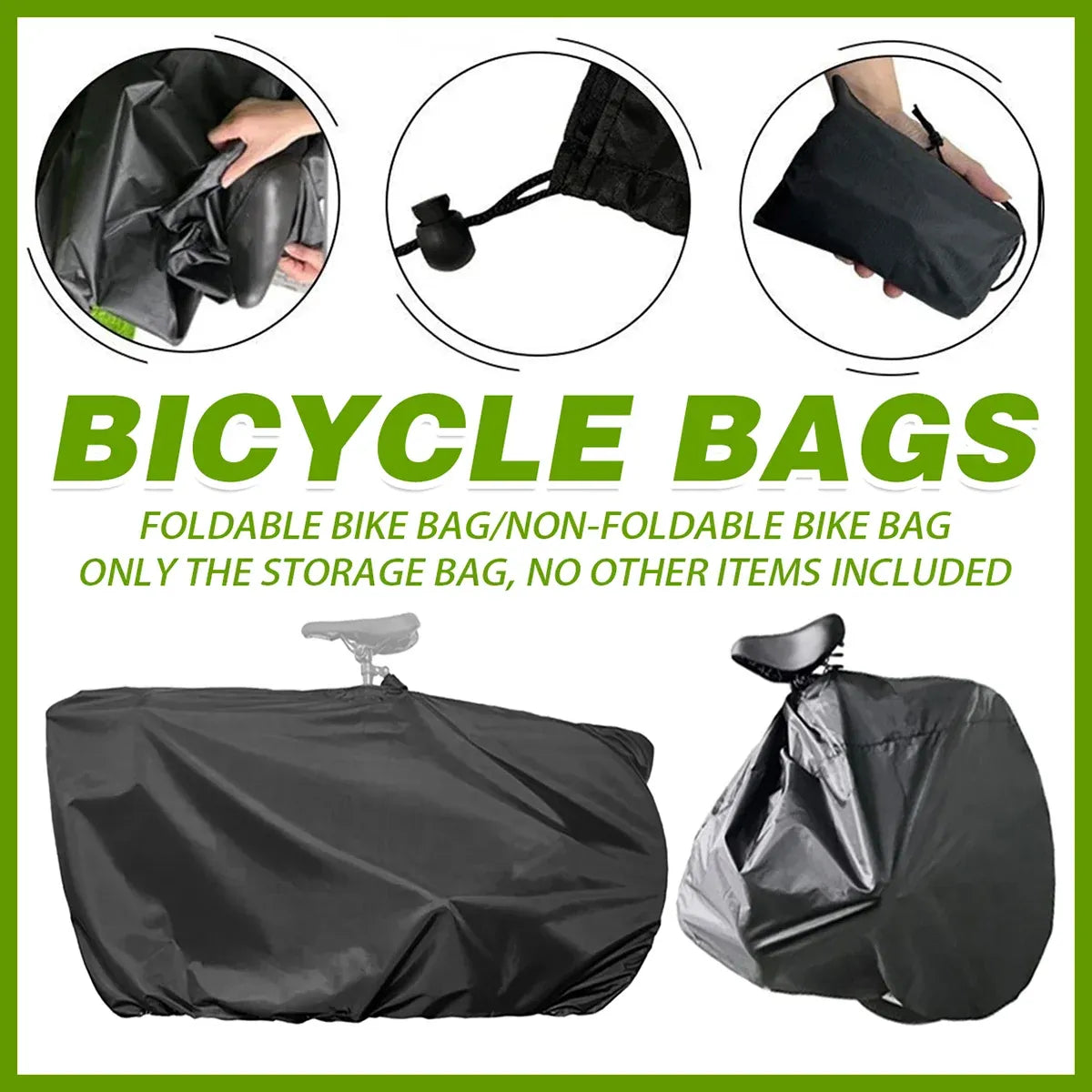 Portable Mountain Road Folding Bike Carry Bag Waterproof For Travel Storage - For Standard Bike