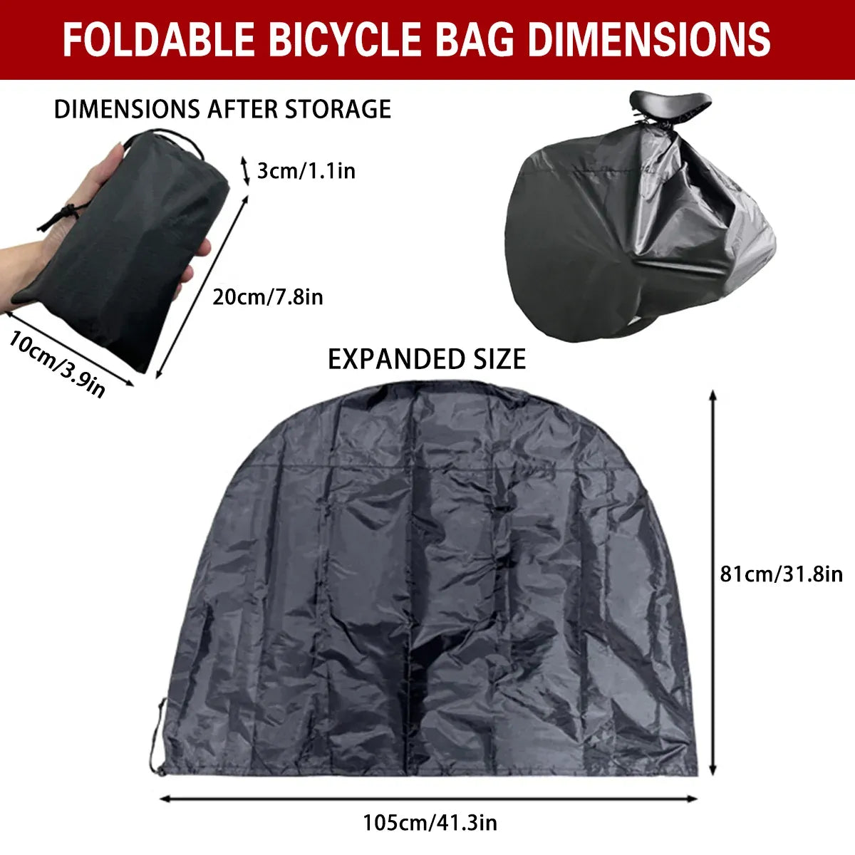 Portable Mountain Road Folding Bike Carry Bag Waterproof For Travel Storage - For Standard Bike