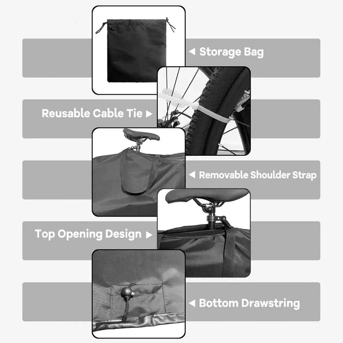 Portable Mountain Road Folding Bike Carry Bag Waterproof For Travel Storage - For Standard Bike