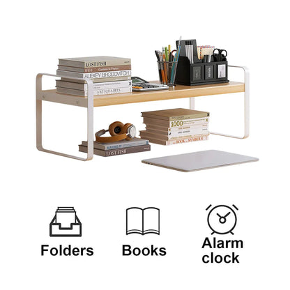Double Layer Storage Shelf Desktop Organizer Cosmetics Stationery Rack Durable