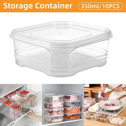 10-Piece 350 ml Stackable Storage Container Set with Lids