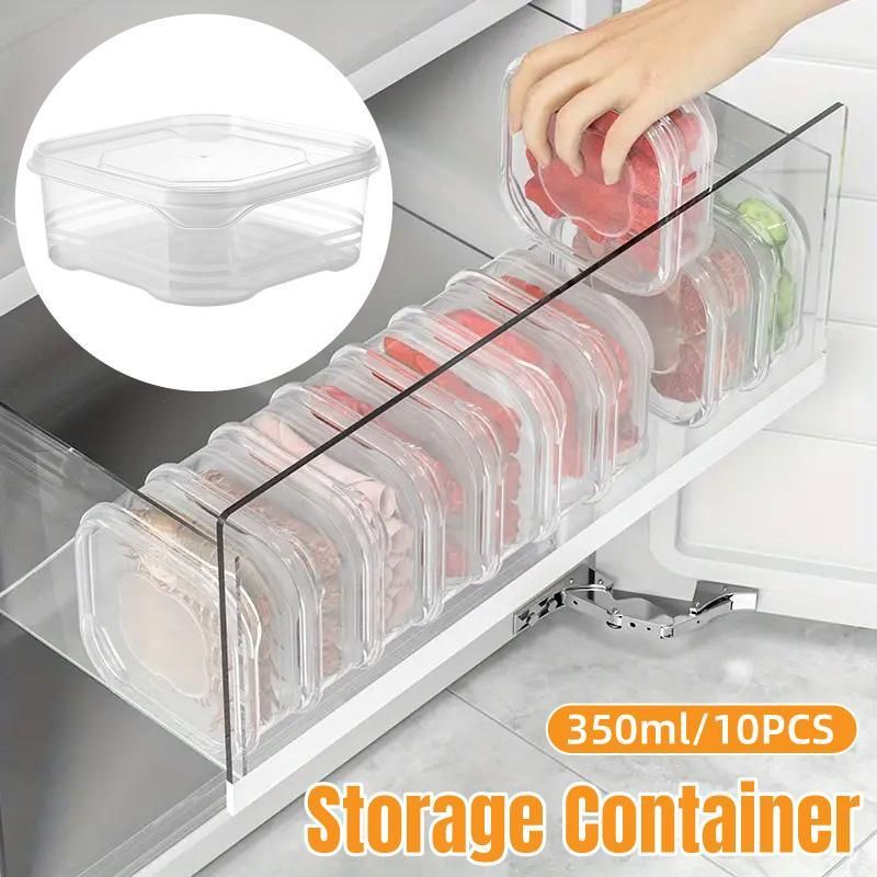 10-Piece 350 ml Stackable Storage Container Set with Lids