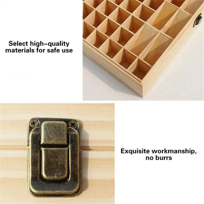 74 Slot Wooden Essential Oils Storage Box 1 Tier Bottle Organizer Rack