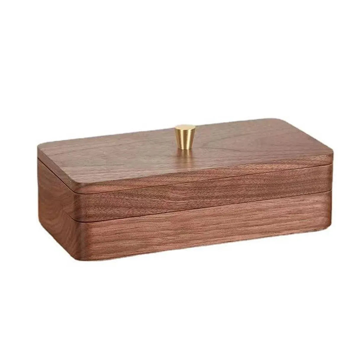 Wooden Jewelry Organizer Box Double Layer Dustproof Storage Case For Bracelet