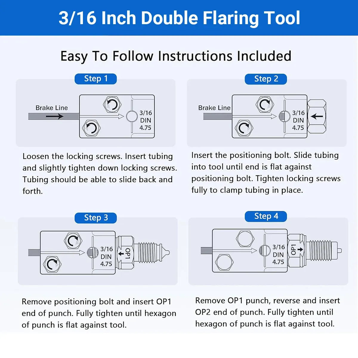 Brake Line Flaring Tool Kit Copper Tube Expander forAutomotive Pipe Fuel Flaring