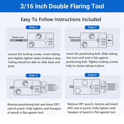 Brake Line Flaring Tool Kit Copper Tube Expander forAutomotive Pipe Fuel Flaring
