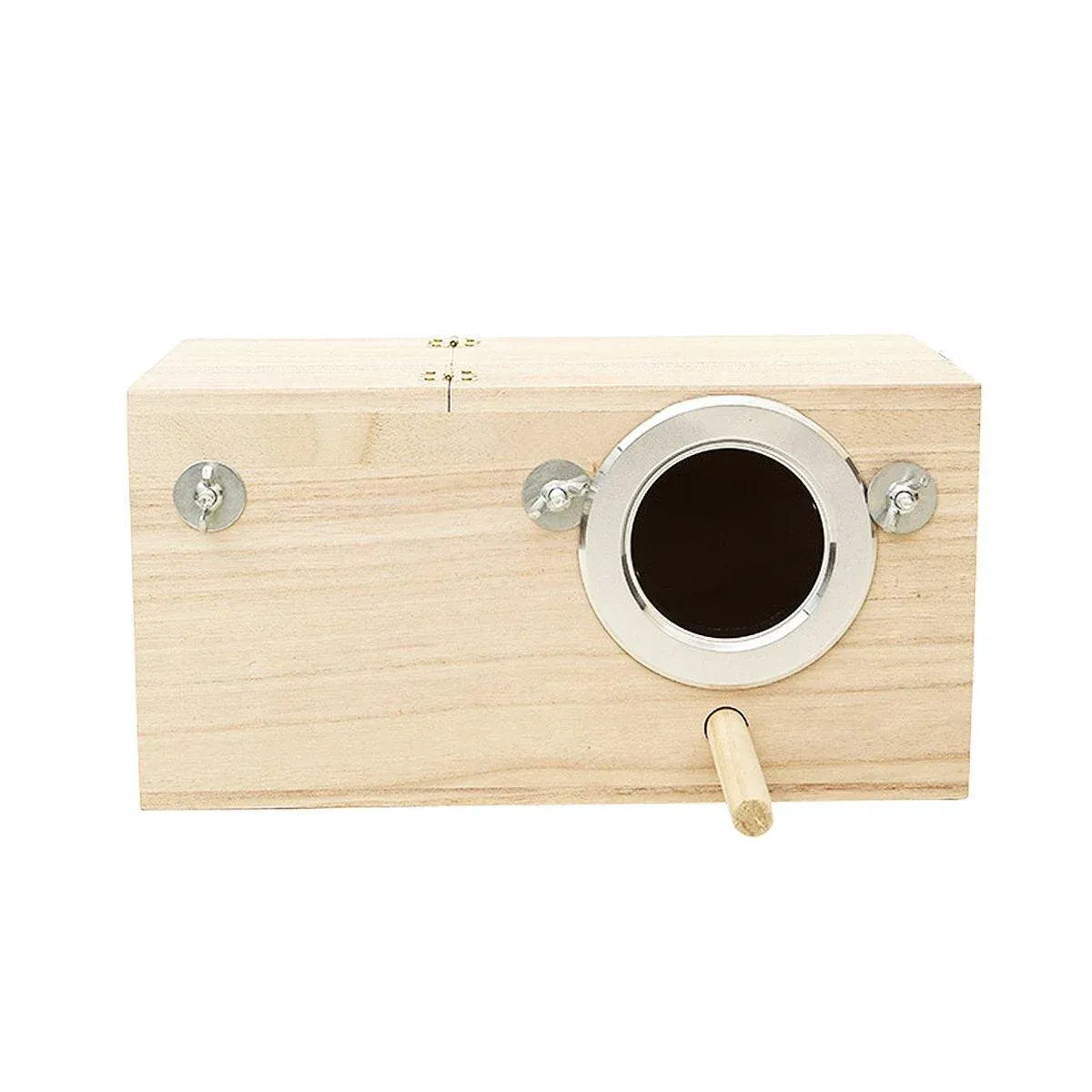 1-Piece Bird Breeding Nest Box with Perch and Mounting Fittings