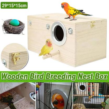 1-Piece Bird Breeding Nest Box with Perch, 29 x 15 x 15 cm