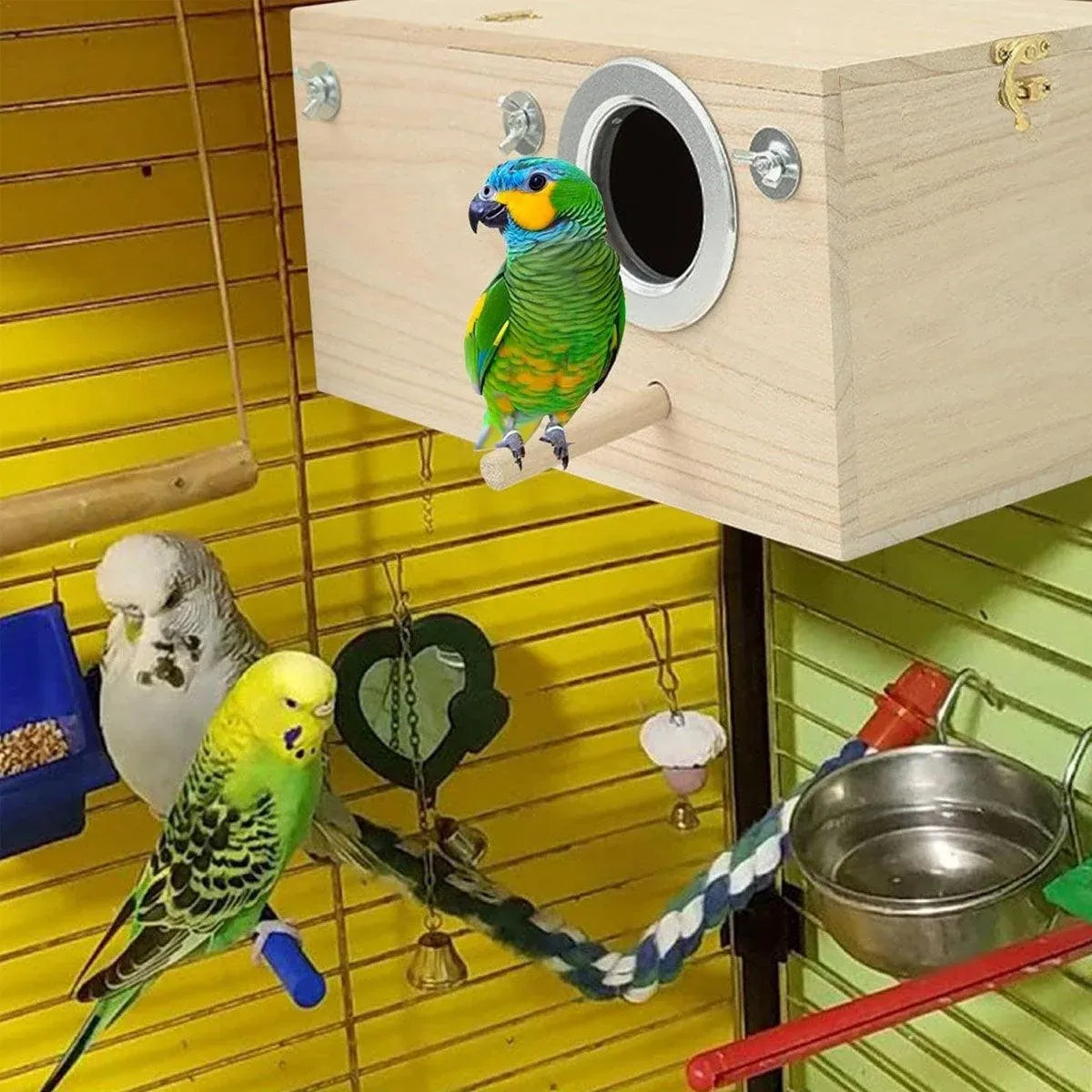 1-Piece Bird Breeding Nest Box with Perch, 29 x 15 x 15 cm
