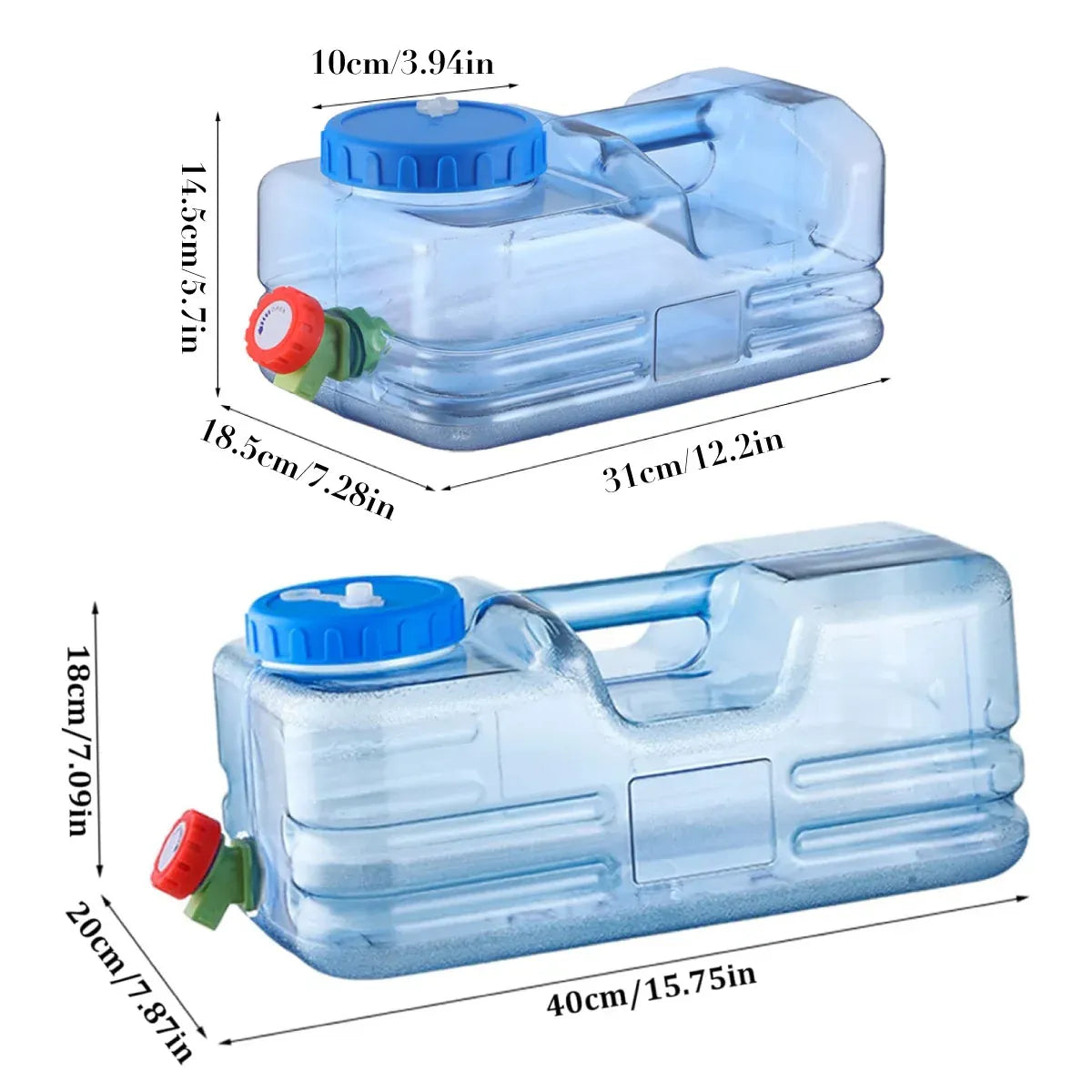 Outdoor Square Water Storage Bucket With Tap For Travel Camping Drinking Use - 10L