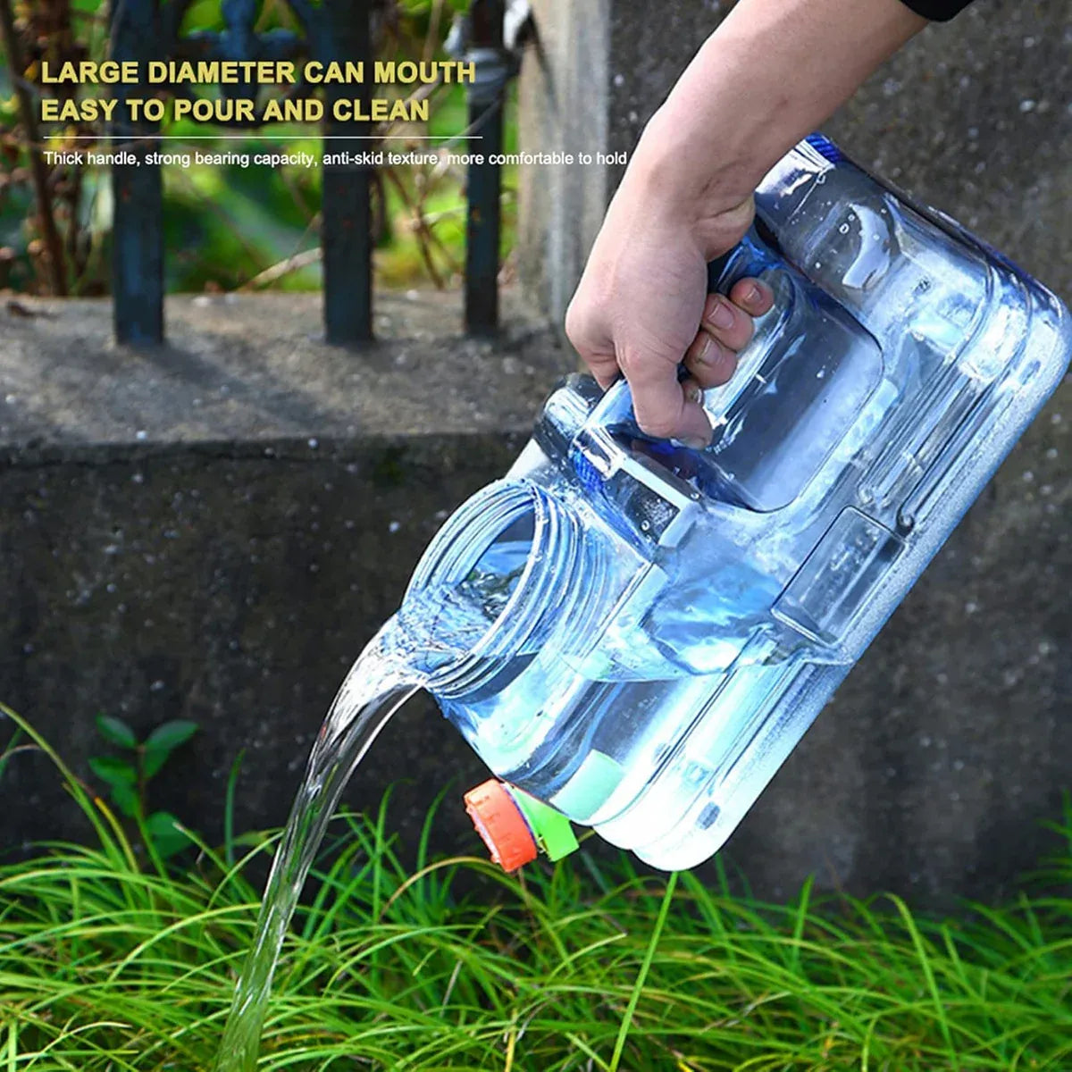 Outdoor Square Water Storage Bucket With Tap For Travel Camping Drinking Use - 5.5L
