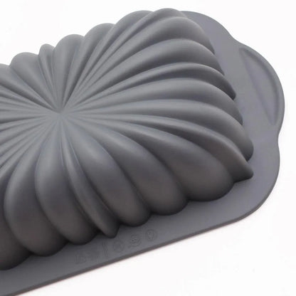 1-Piece Rectangular Flower-Pattern Cake Pan, Grey