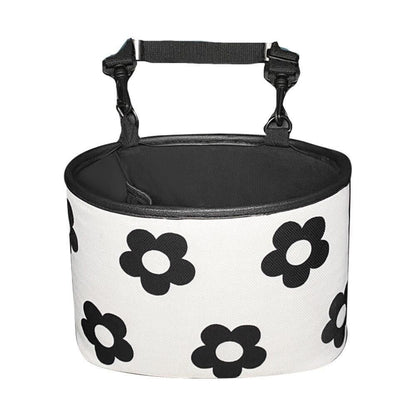 Hanging Backseat Storage Organiser Box for Car Rubbish and Essentials - Flower