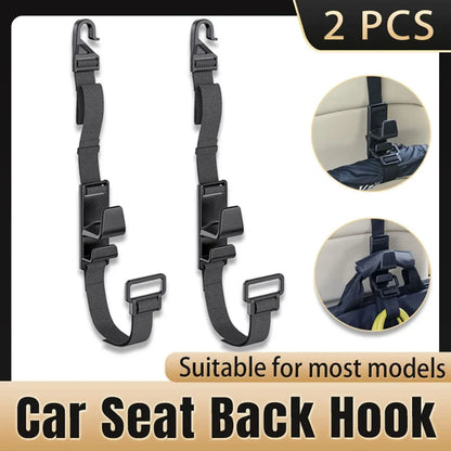 2pcs Car Hooks Seat Back Hooks Multifunctional Vehicle Storage Organizer Hanger