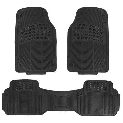 PVC Waterproof Non-Slip Universal Mat Set 3 Pieces Durable Easy Clean for Car