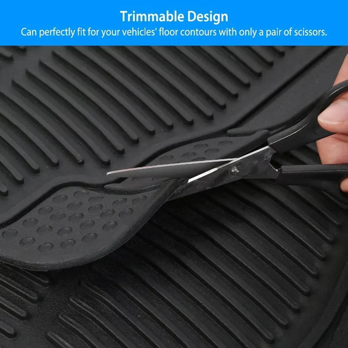 PVC Waterproof Non-Slip Universal Mat Set 3 Pieces Durable Easy Clean for Car