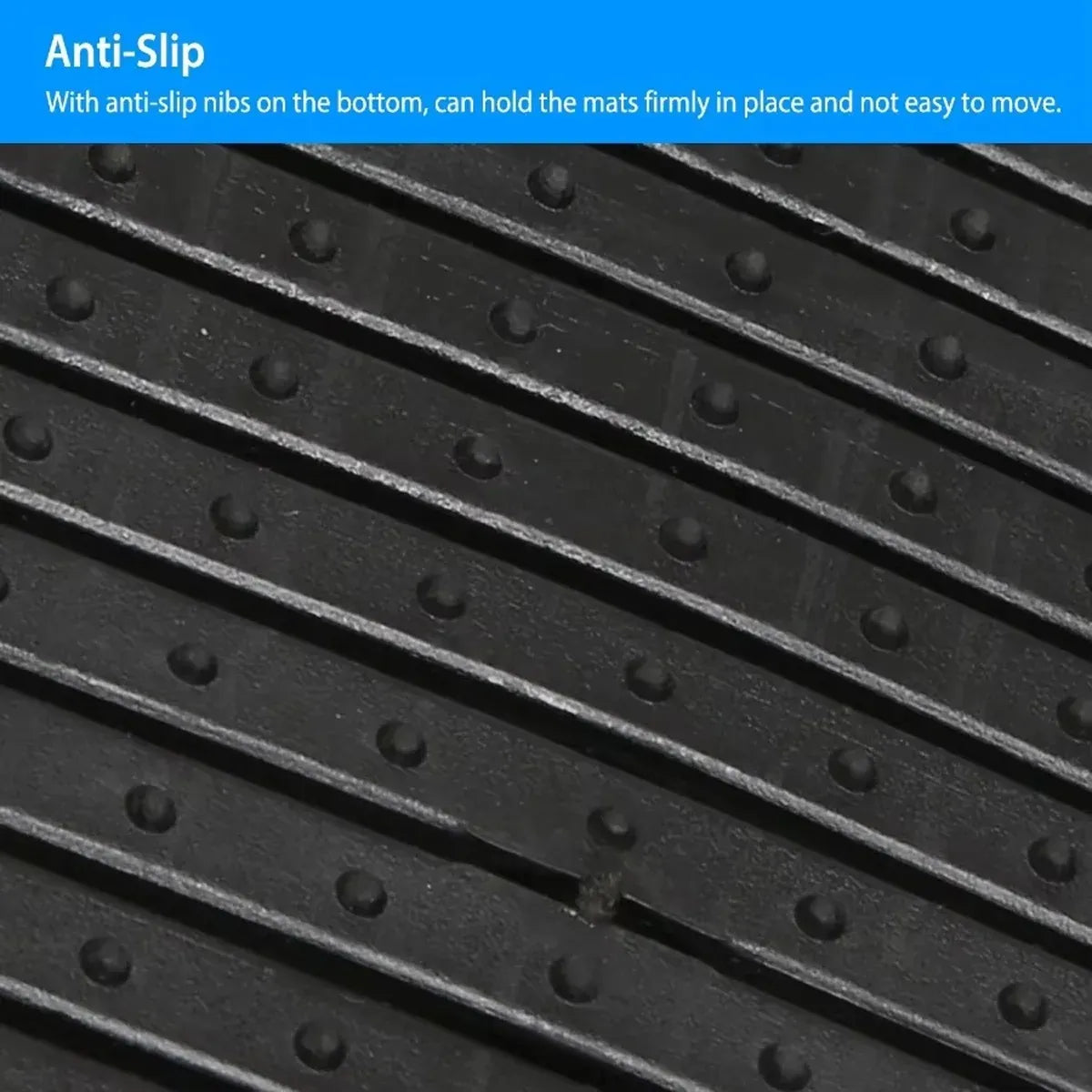 PVC Waterproof Non-Slip Universal Mat Set 3 Pieces Durable Easy Clean for Car