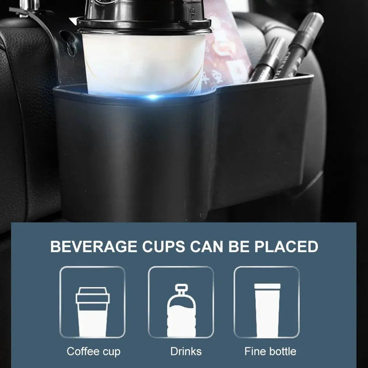 2pcs Cup Bottle Holder Phone Mount Headrest Car Back Seat Organizer Storage Box